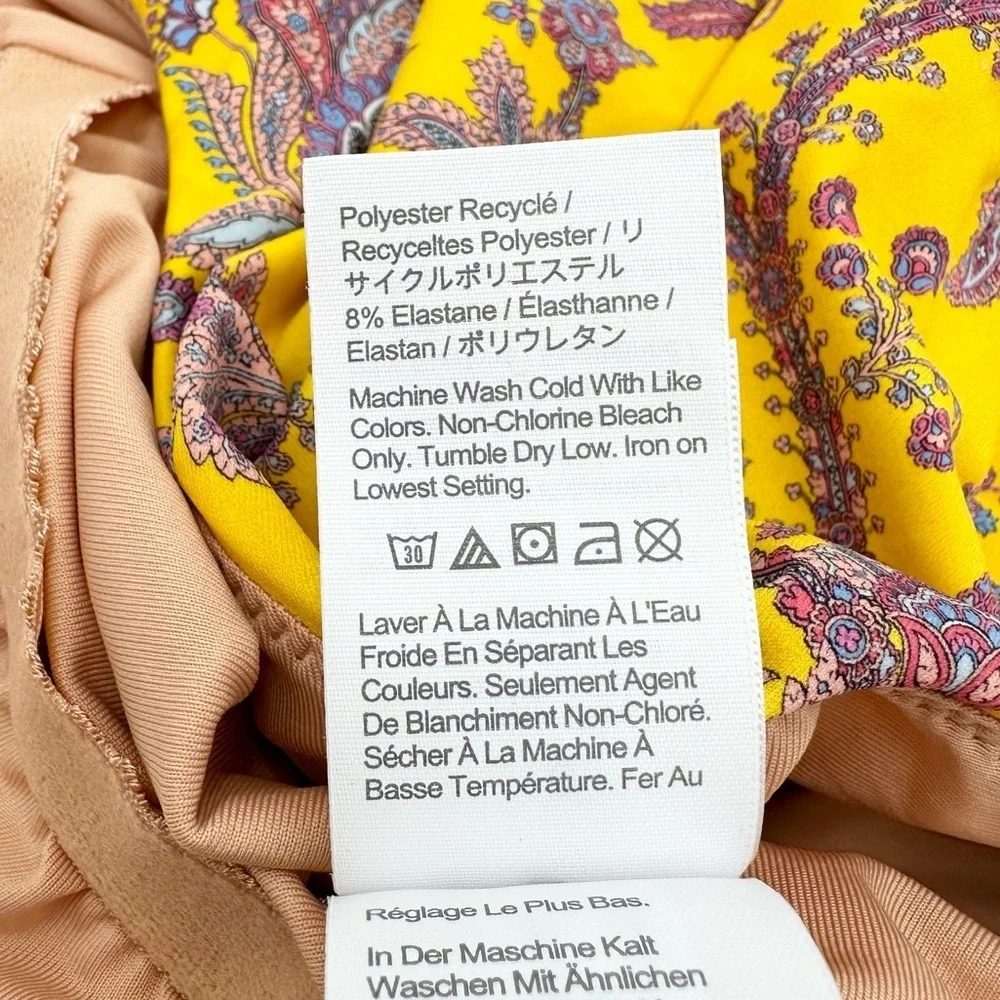 J. Crew Squareneck one-piece in Ratti golden paisley